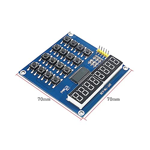 Treedix TM1638 8 Bits Optoelectronic Displays LED Digital Tube Module Keyboard Scan and Display LED Segment Displays Common Anode