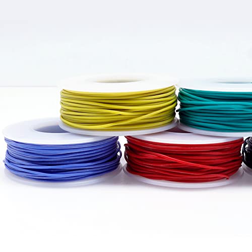 Treedix 5pcs Silicone Electrical Wire Cable Hookup Wires Kit Stranded Tinned Copper Wire Flexible and Soft 5 Colors for DIY