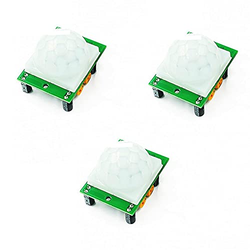 Treedix 3pcs HC-SR501 Human Body Infrared Sensor Module Infrared Pyroelectric PIR Module Motion Sensor Detection Module