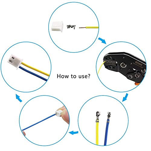 Treedix 460pcs JST Connector Kit with 2.54mm Female Terminals Connector JST-XH 2P/3P/4P/5P/6P Female Housing Connector and Male Pin Connectors