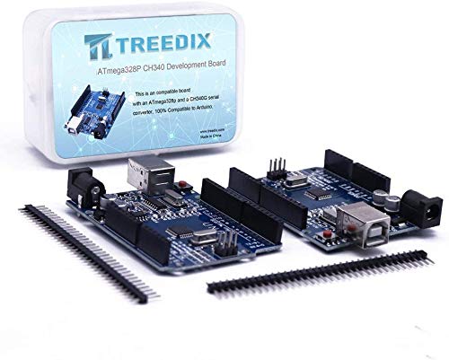 Treedix 2pcs ATmega328P CH340 Development Board Compatible with Arduino UNO R3 Board Kit for Starter