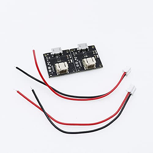 Treedix 2pcsUSB LiPo Battery Charger Board with Battery Protection JST Socket with LED Indicator Charging Rate Adjustable Automatic Power-Down Thermal Regulation