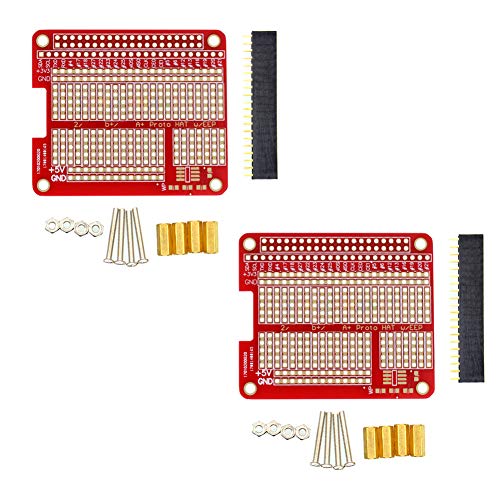 Treedix 2pcs Prototype HAT Shield Board Extension Board GPIO DIY Welding Kit Compatible with Raspberry Pi 2/3A+/3B+