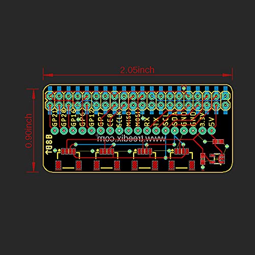 Treedix 2pcs 2x20 GPIO Header Connection Ports PI Hat GPIO Breakout Board GPIO Connector Compatible with Raspberry pi for JST 1mm 4 Channel Easily Read Multiple Sensors with The Same I2C Address
