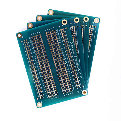 Treedix Solderable BreadBoard PCB Prototype Shield Board Double Sided Tinned Gold Plated Holes