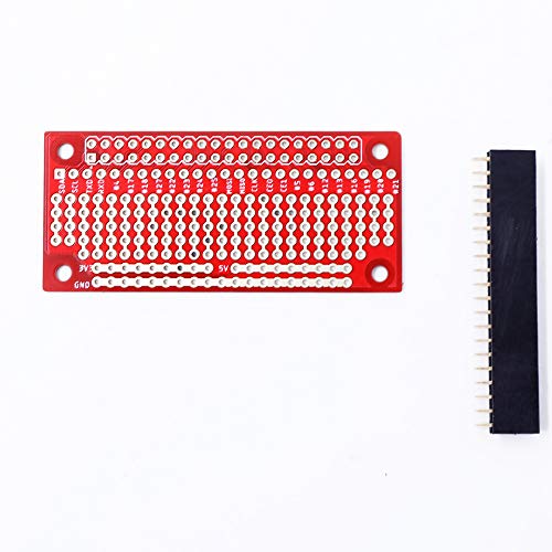 Treedix Compatible with Raspberry Pi Zero 2pcs GPIO Protoboard Breadboard HAT with Female Pin Connector PCB Prototyping Board （unwelding）