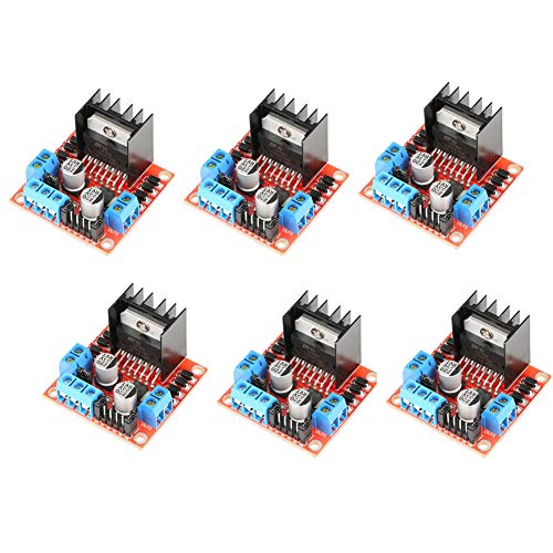 Treedix 6 pcs L298N Motor Drive Controller Board Dual H-bridge Motor Drive Module Compatible with Arduino DC Stepper Motor Robot Smart Car