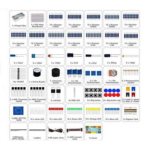 Treedix Electronics Fun Kit Jumper Wire, Precision Potentiometer Breadboard Basic Kit Components Experiment Accessoriesor Replacement