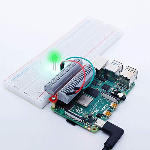 Treedix Mini 40pin Pinout GPIO Spring Terminal Block Breakout Expansion Solderless Board Module Compatible with Raspberry Pi