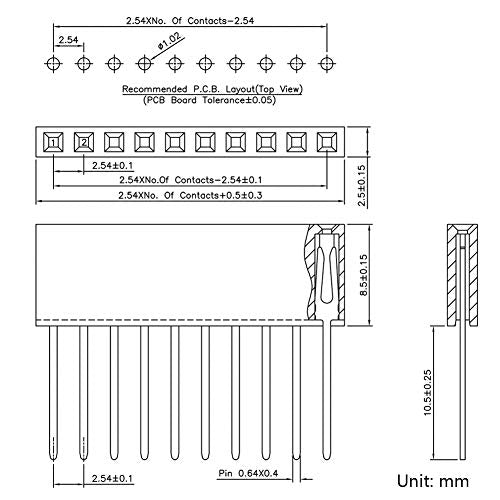 Treedix 2 Sets of Stacking Headers Pins Kit Stackable Female Headers C ...