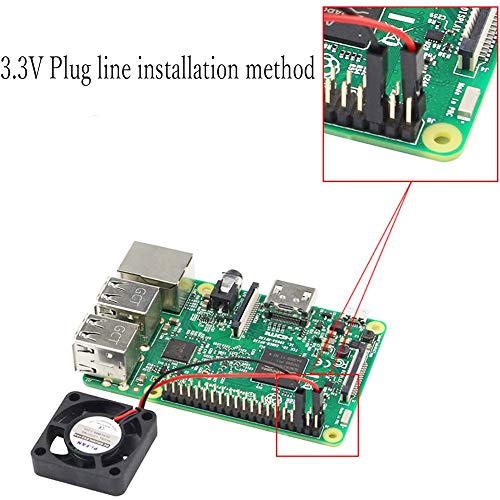 Treedix Brushless CPU Cooling Fan 30x30x7mm Heatsink Cooler Radiator Connector Separating Terminal Interface 3.3V-5V Compatible with Raspberry Pi Fan and Robot Project Cooling System(2pcs)