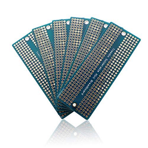 Treedix Solderable BreadBoard PCB Prototype Shield Board Double Sided Tinned Gold Plated Holes