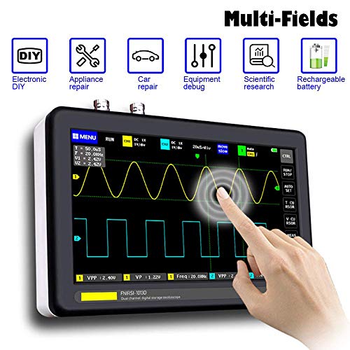 Treedix Rechargeable Handheld 7" Touch Screen DSO Digital Tablet Oscilloscope with 2 Channel 100Mhz Bandwidth and 1GSa/s Sampling Rate
