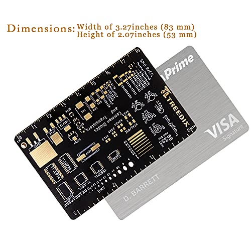 Treedix 2PCS Multifunctional PCB Ruler 3inch Measuring Tool Color Wavelength, Schottky Diode, Zener Diode Resistor Capacitor Chip IC SMD Diode Transistor for Electronic Engineers Printed Circuit Board