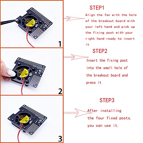 Treedix Compatible with Raspberry 4/4B Fan Hat Heatsink Kit GPIO Expansion Board with PWM Controllable Single Cooling Fan DC 5V