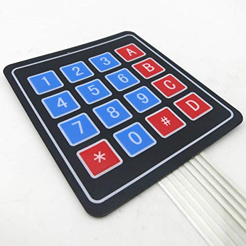 Treedix 5pcs Membrane 4x4 Matrix Keypad 16 Keys Matrix Membrane Switch Keypad Keyboard Compatible with Arduino AVR PIC