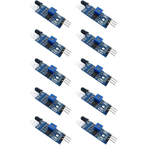 Treedix 10pcs Obstacle Avoidance Sensor Module Infrared Pair Tube Module Photoelectric Reflection Sensor Compatible with Arduino Smart Car Robot