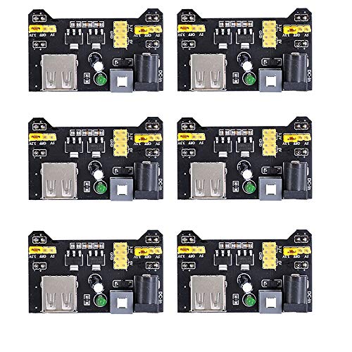 Treedix Breadboard-Stromversorgungsmodul 3,3 V/5 V für lötfreies Prototyp-Steckbrett MB102, dediziertes Steckbrett-Stromversorgungsmodul