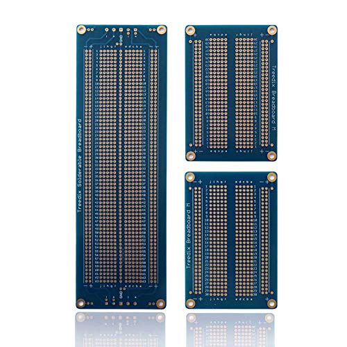 Treedix Solderable BreadBoard PCB Prototype Shield Board Double Sided Tinned Gold Plated Holes