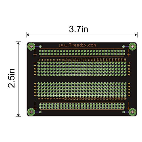 Treedix Solderable BreadBoard PCB Prototype Shield Board Double Sided Tinned Gold Plated Holes