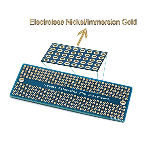 Treedix Solderable BreadBoard PCB Prototype Shield Board Double Sided Tinned Gold Plated Holes