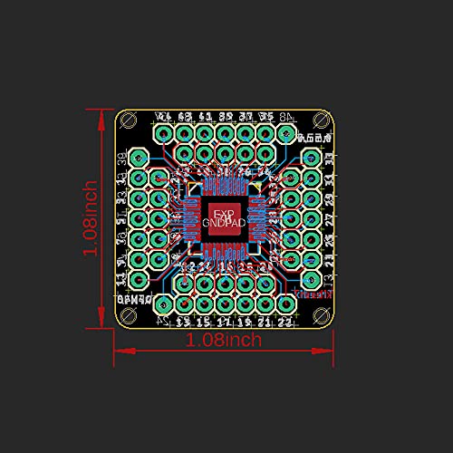 Treedix 8pcs TQFN44 to TQFN48 0.5mm Pitch SMD to DIP Mounting Adapter PCB Proto Breakout Board