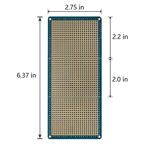 Treedix 3 pcs Solderable BreadBoard Split Design Universal Board PCB Prototype Shield Board Double Sided Tinned Gold Plated Holes Compatible with Arduino Kit Raspberry Pi Prototyping and Testing
