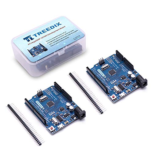 Treedix 2個 ATmega328P CH340 開発ボード マイクロUSBインターフェース UNO R3ボードプロジェクトと互換性あり Arduinoスターターと互換性あり
