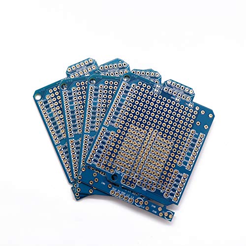 Treedix Compatible with Arduino Prototype Shield Expansion Board PCB Solderable BreadBoard Double Sided Tinned Gold Plated Holes Shield Kit