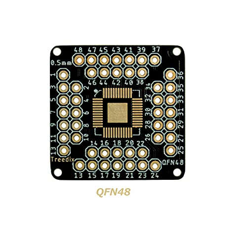 Treedix 8pcs TQFN44 to TQFN48 0.5mm Pitch SMD to DIP Mounting Adapter PCB Proto Breakout Board
