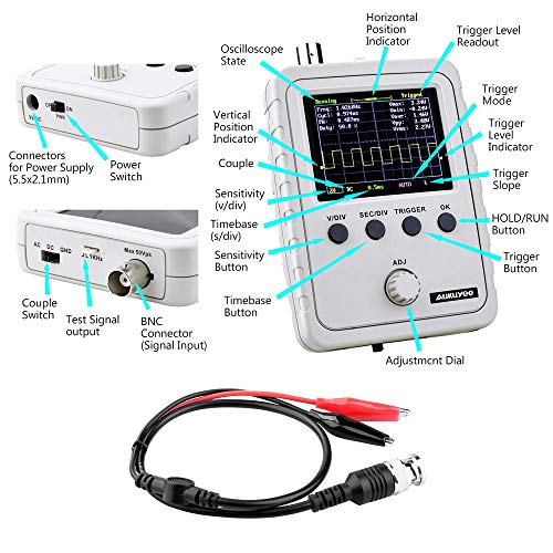 Treedix Shell Oscilloscope kit DSO150 Electronic Teaching Training DIY kit with American Standard Power Supply + BNC Probe