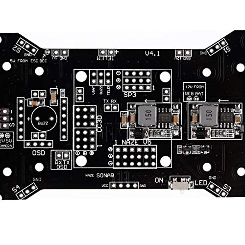 Treedix CC3D PDB PCB Power Distribution Board 5/12 BEC Buzzer LED Compatible with QAV250