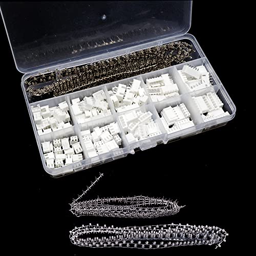 Treedix 460pcs JST Connector Kit with 2.54mm Female Terminals Connector JST-XH 2P/3P/4P/5P/6P Female Housing Connector and Male Pin Connectors