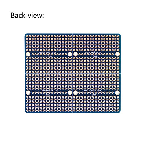 Treedix 4 pcs Universal Board Solderable BreadBoard Split Design PCB Prototype Shield Board Double Sided Tinned Gold Plated Holes Compatible with Arduino Kit Raspberry Pi Prototyping and Testing