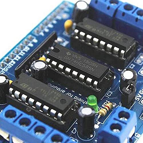 Treedix L293D DC Motor Drive Shield Stepper Motor Drive Shield Expansion Board Can Control DC/Stepping Motor/Steering Gear at The Same time Compatible with Arduino Duemilanove