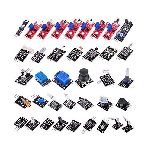 Treedix 37 in 1 Sensor Modules Kit Commonly Used Sensor Kit Standard Ultimate Sensor Kit Compatible with Arduino R3 Mega2560 Mega328 Nano