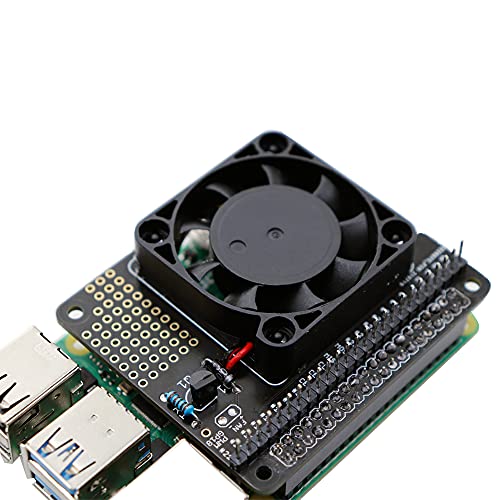 Treedix Compatible with Raspberry 4/4B Fan Hat Heatsink Kit GPIO Expansion Board with PWM Controllable Single Cooling Fan DC 5V