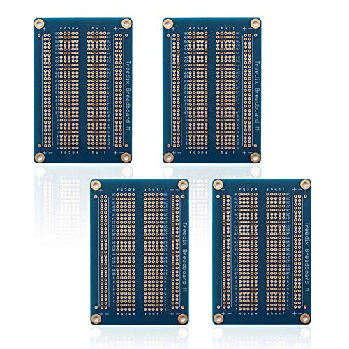 Treedix Solderable BreadBoard PCB Prototype Shield Board Double Sided Tinned Gold Plated Holes