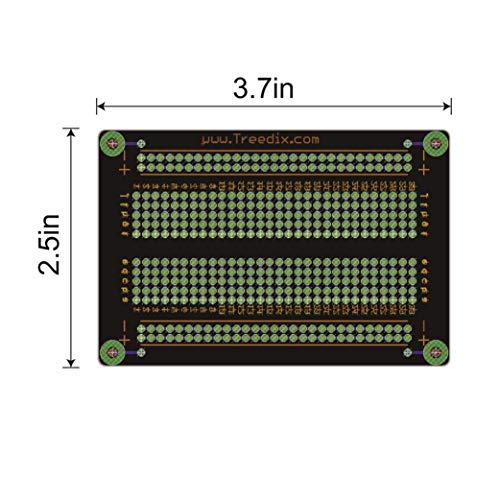 Treedix Solderable BreadBoard PCB Prototype Shield Board Double Sided Tinned Gold Plated Holes