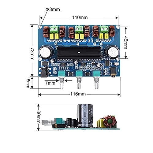Treedix XH-A305 High-Power Digital Power Amplifier Board TPA3116D2 Digital Power Amplifier 2.1 Channel with AUX