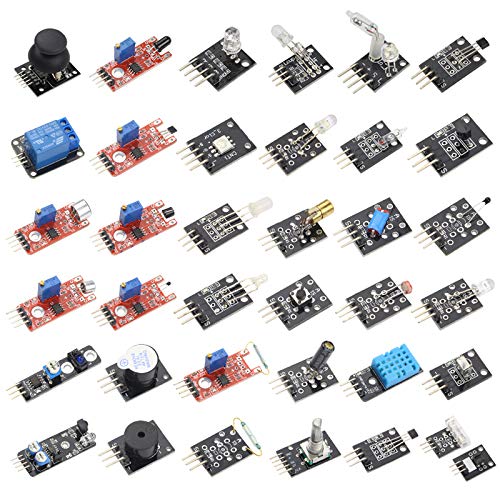 Treedix 37pcs Sensor Modules Kit Compatible with Arduino Project, Electronic Project, UNO, Mega2560