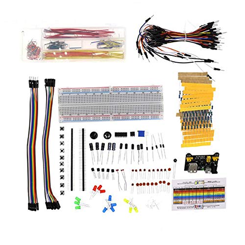 Treedix Electronics Fun Kit Jumper Wire, Resistors, Breadboard Basic Kit Components Experiment Accessories Replacement Compatible with Arduino UNO R3