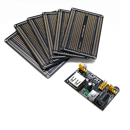 Treedix 3.3V 5V Breadboard Power Supply Moduel with PCB Proto Board DC 6.5-12V or USB Power Supply Module for Arduino