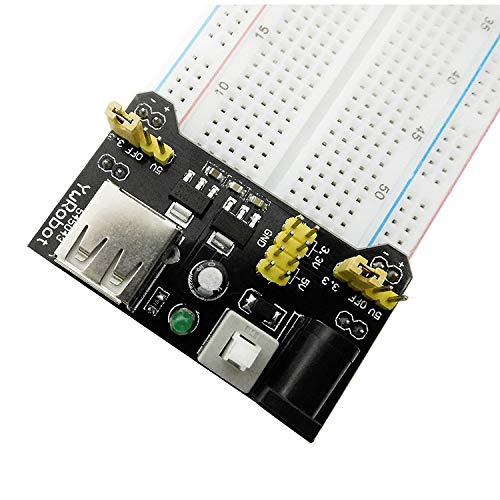 Treedix Breadboad Solderless Prototype PCB Board Kit MB-102 Breadboard Kit 830 Point Solderless Prototype Board kit Compatible with Arduino Beginner Arduino Starter