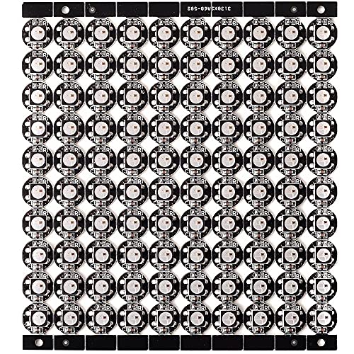 Treedix 100pcs WS2812B Addressable 5050 SMD Smart RGB LED Pixel Light on White Heat Sink PCB Board 5V DC(RGB White PCB)