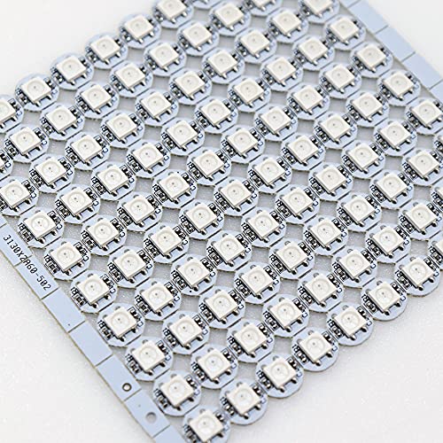 Treedix 100pcs WS2812B Addressable 5050 SMD Smart RGB LED Pixel Light on White Heat Sink PCB Board 5V DC(RGB White PCB)