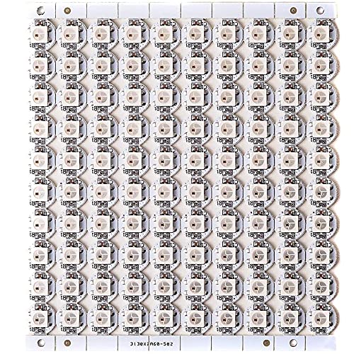 Treedix 100pcs WS2812B Addressable 5050 SMD Smart RGB LED Pixel Light on White Heat Sink PCB Board 5V DC(RGB White PCB)
