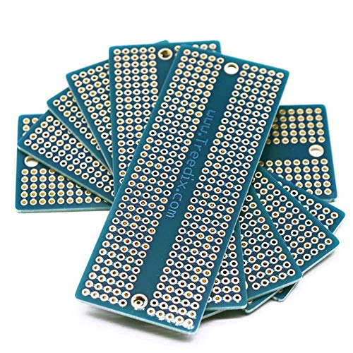 Treedix Solderable BreadBoard PCB Prototype Shield Board Double Sided Tinned Gold Plated Holes