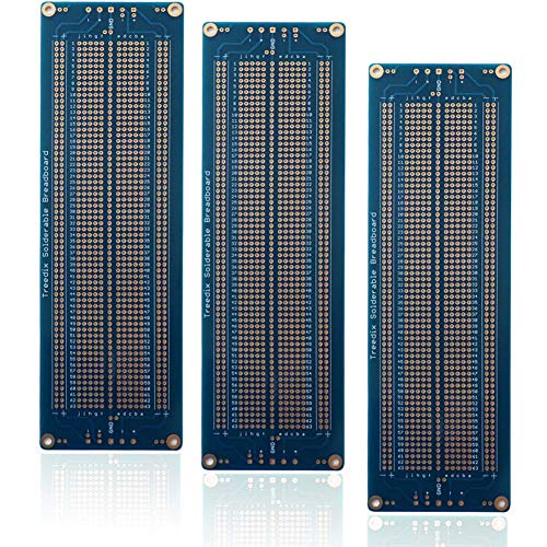 Treedix Solderable BreadBoard PCB Prototype Shield Board Double Sided Tinned Gold Plated Holes