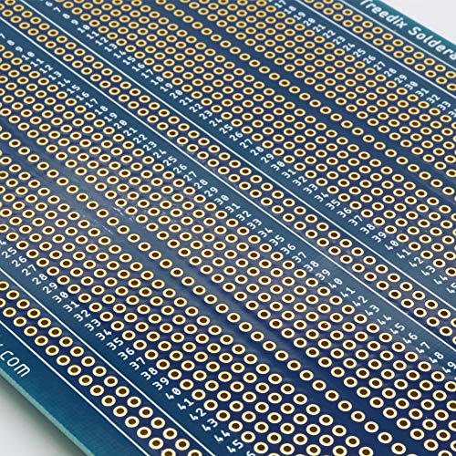 Treedix Solderable BreadBoard PCB Prototype Shield Board Double Sided Tinned Gold Plated Holes